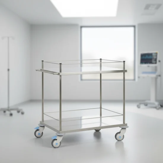 Material Transport Cart with Guardrails